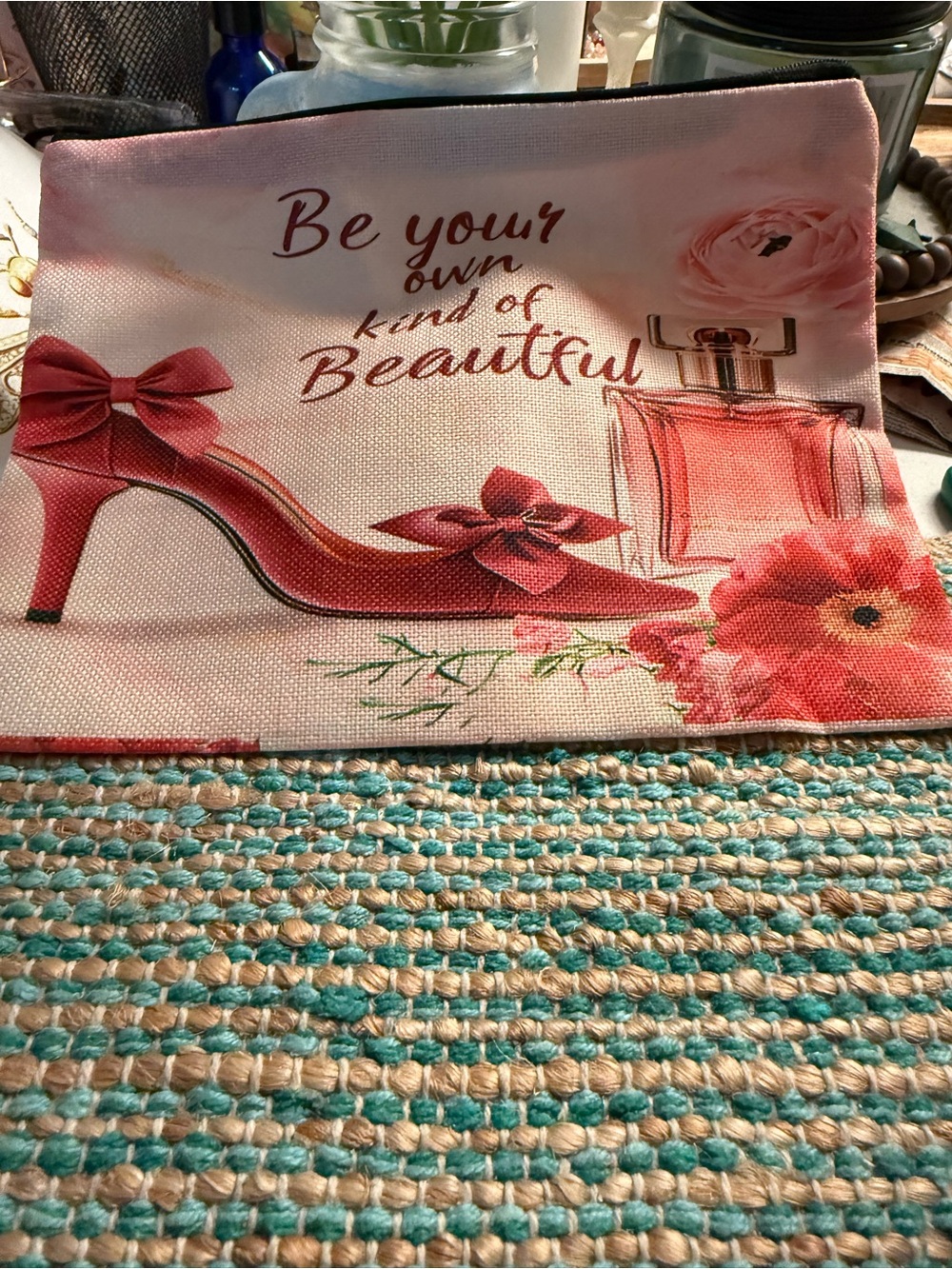 Women’s Pink High Heel Cosmetic Pouch - Be Your Own Kind of Beautiful